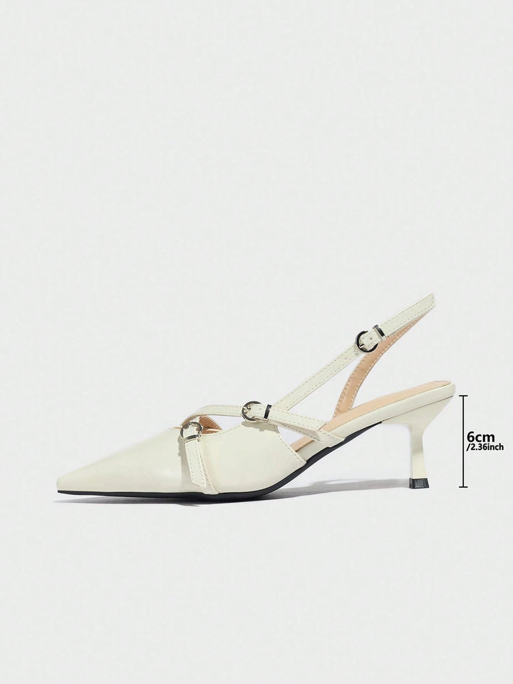 Pantofi cu toc SHEIN, crem