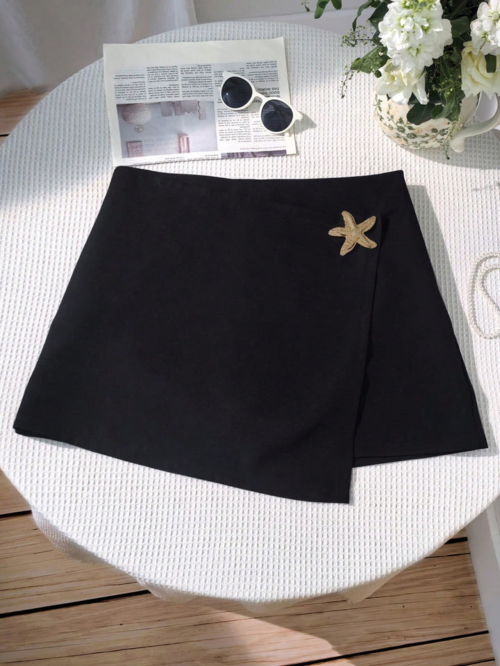 Fustă pantalon Shein Curve+, negru