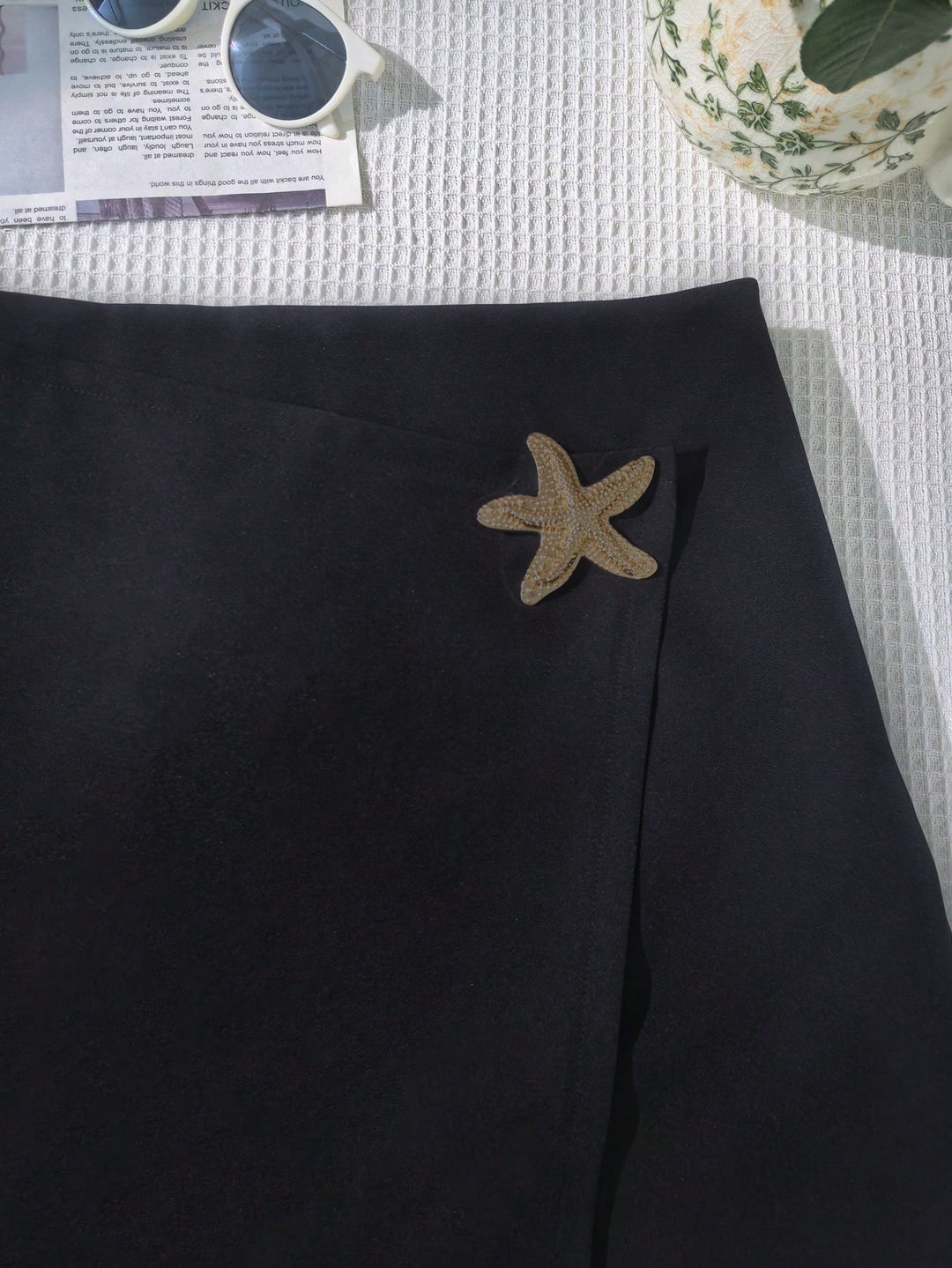 Fustă pantalon Shein Curve+, negru