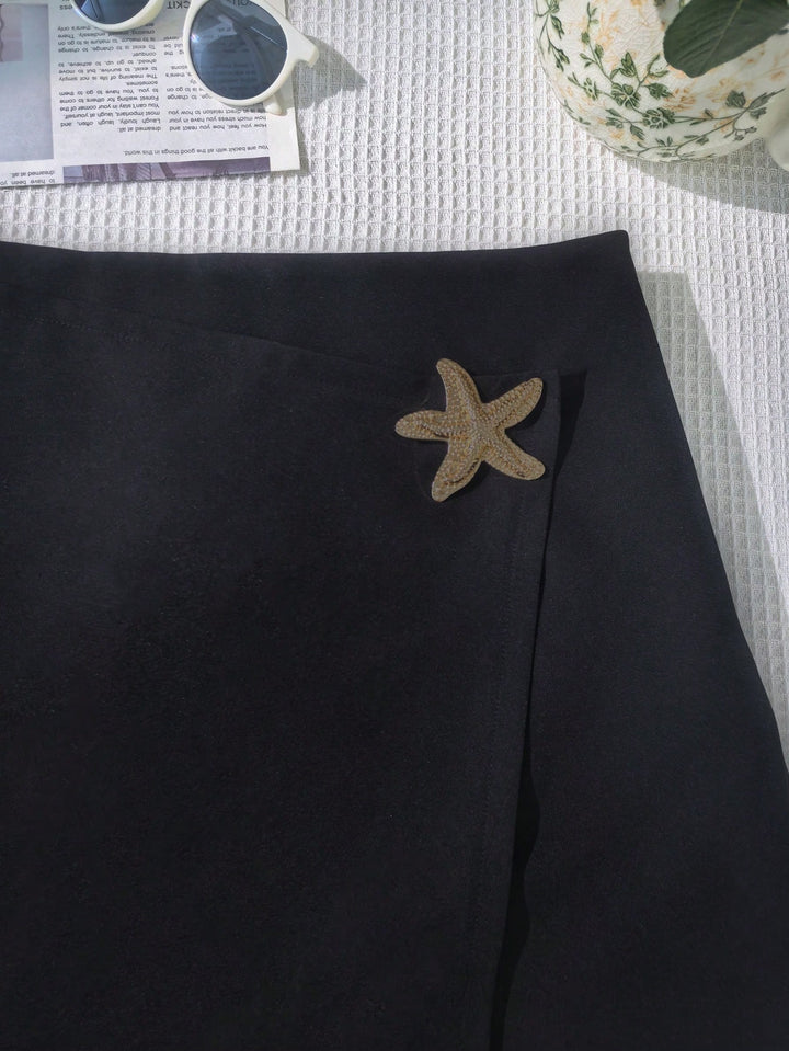 Fustă pantalon Shein Curve+, negru