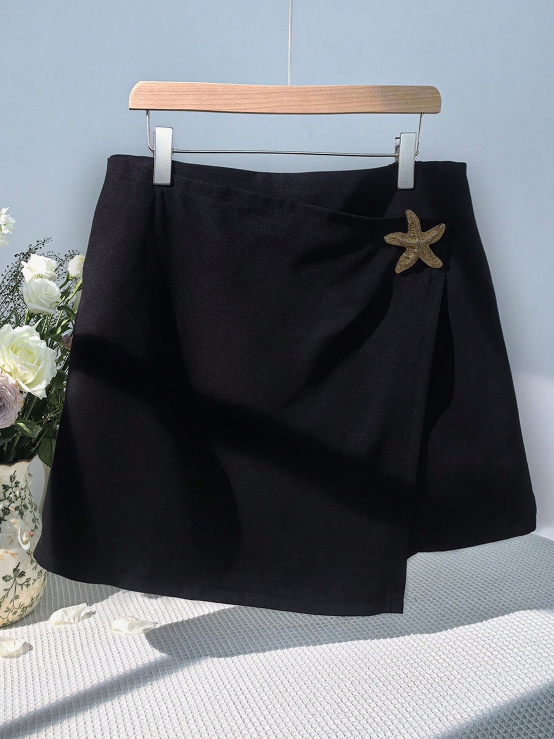 Fustă pantalon Shein Curve+, negru