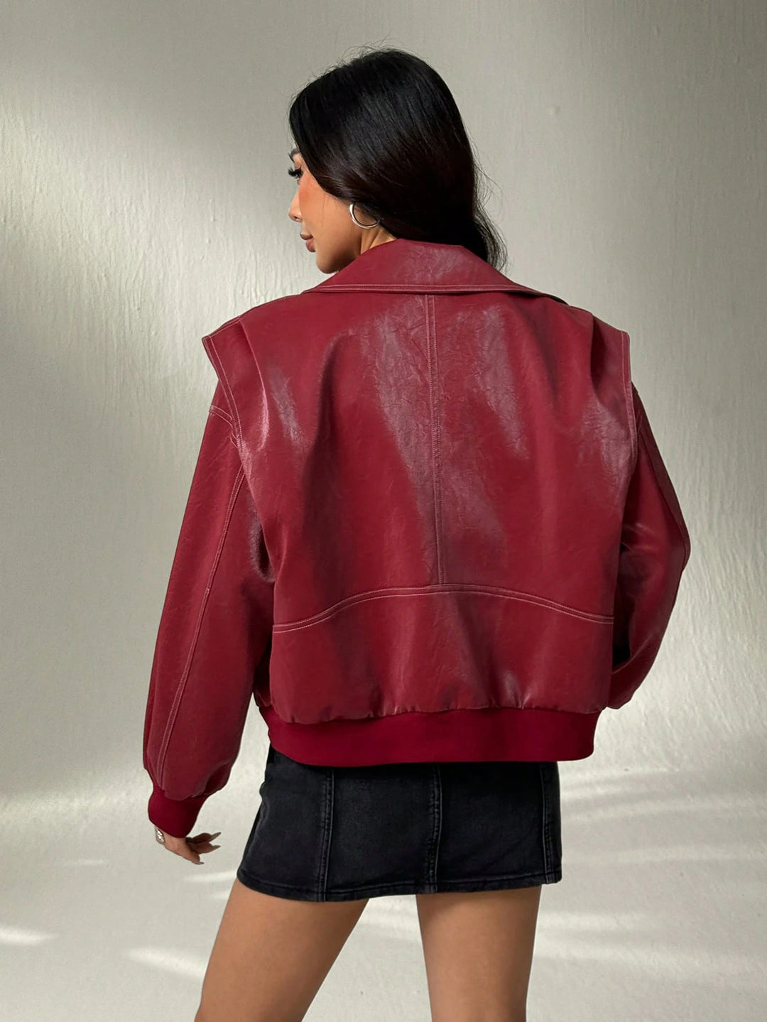 Shein jacket, burgundy