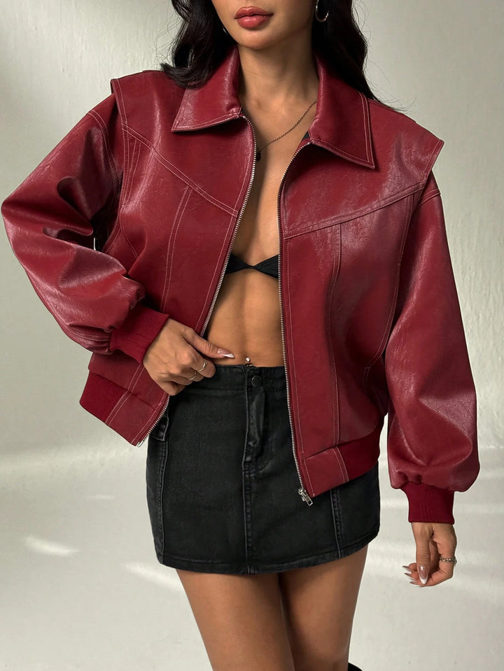 Shein jacket, burgundy
