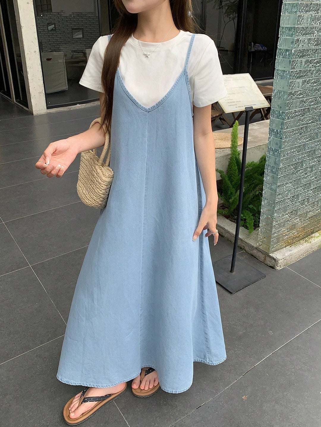 Shein maxi ruha, kék