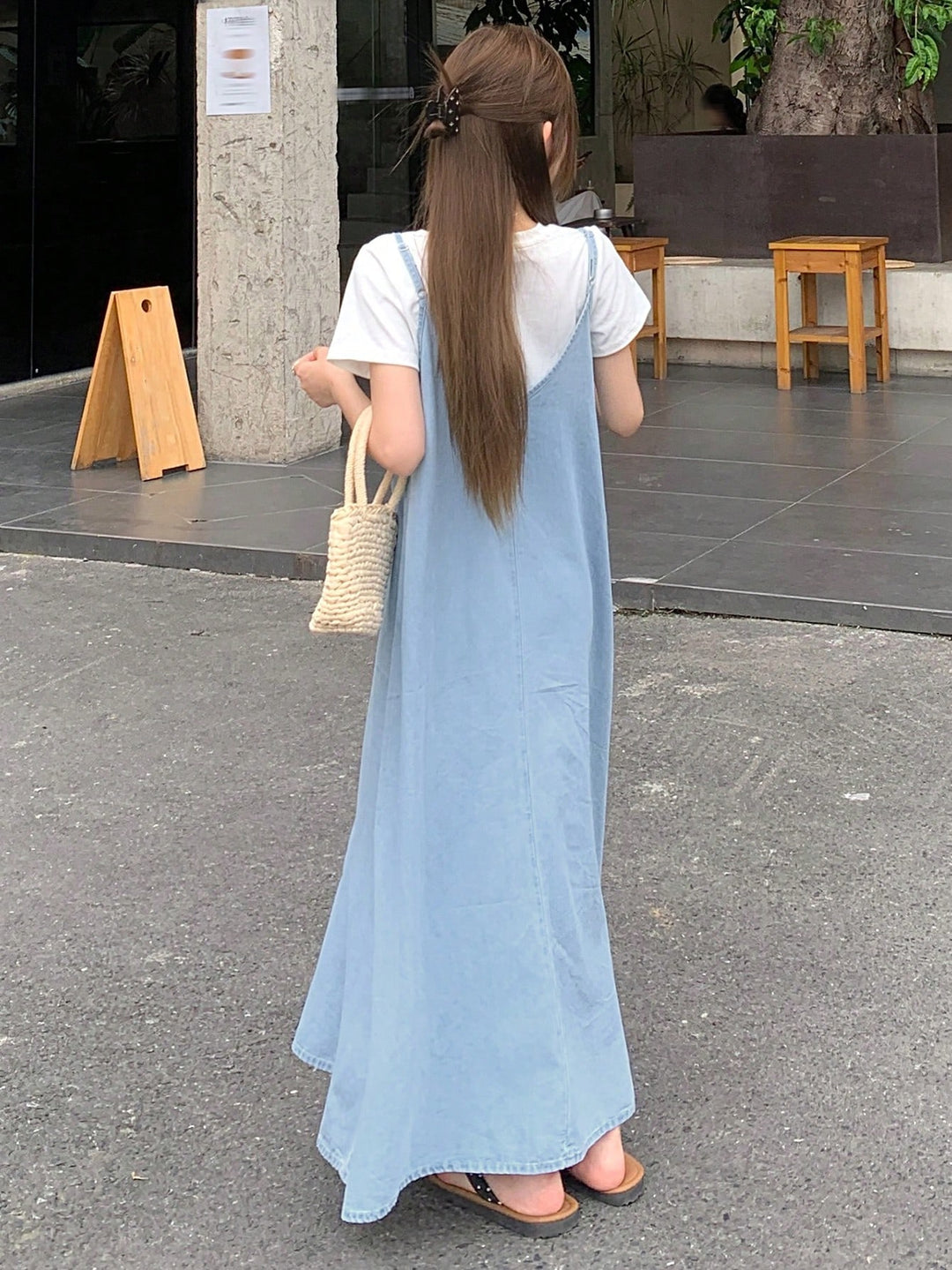 Shein maxi ruha, kék