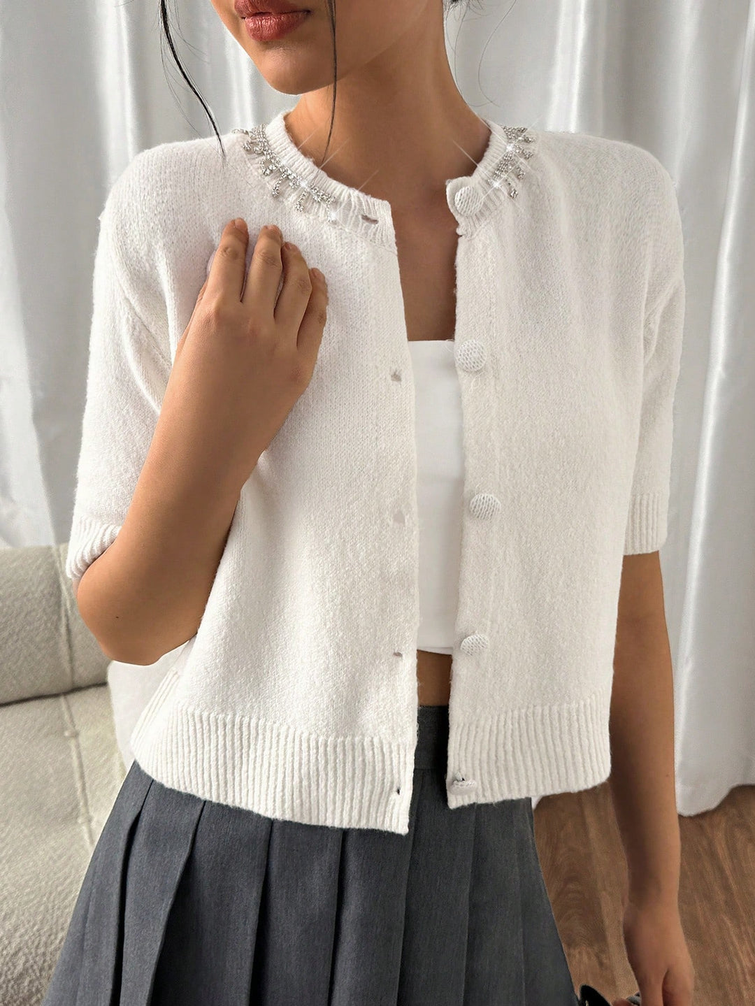 Cardigan SHEIN, crem