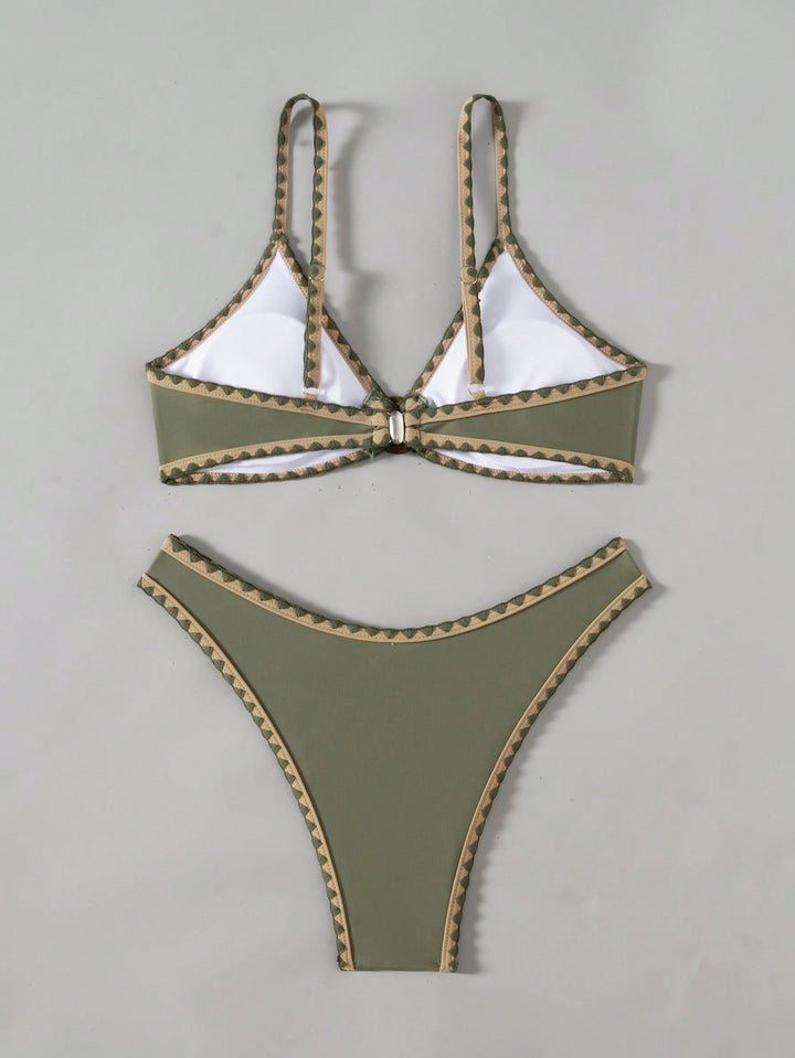 Costum de baie din 2 piese SHEIN, kaki