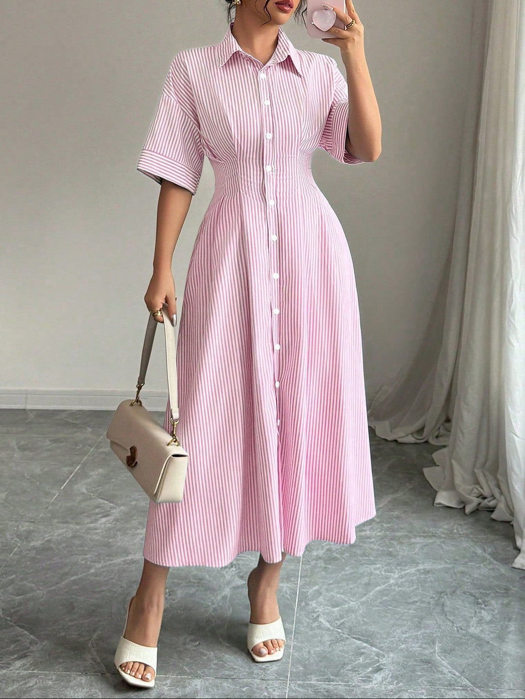 Rochie midi Shein, mix culori