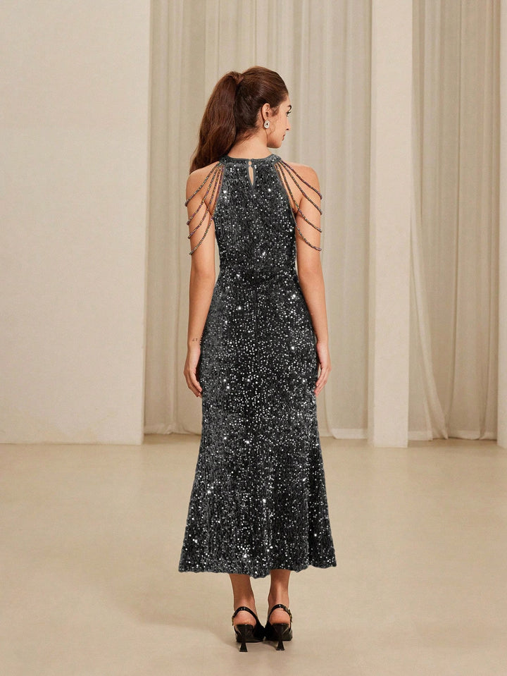 Rochie de ocazie SHEIN, gri