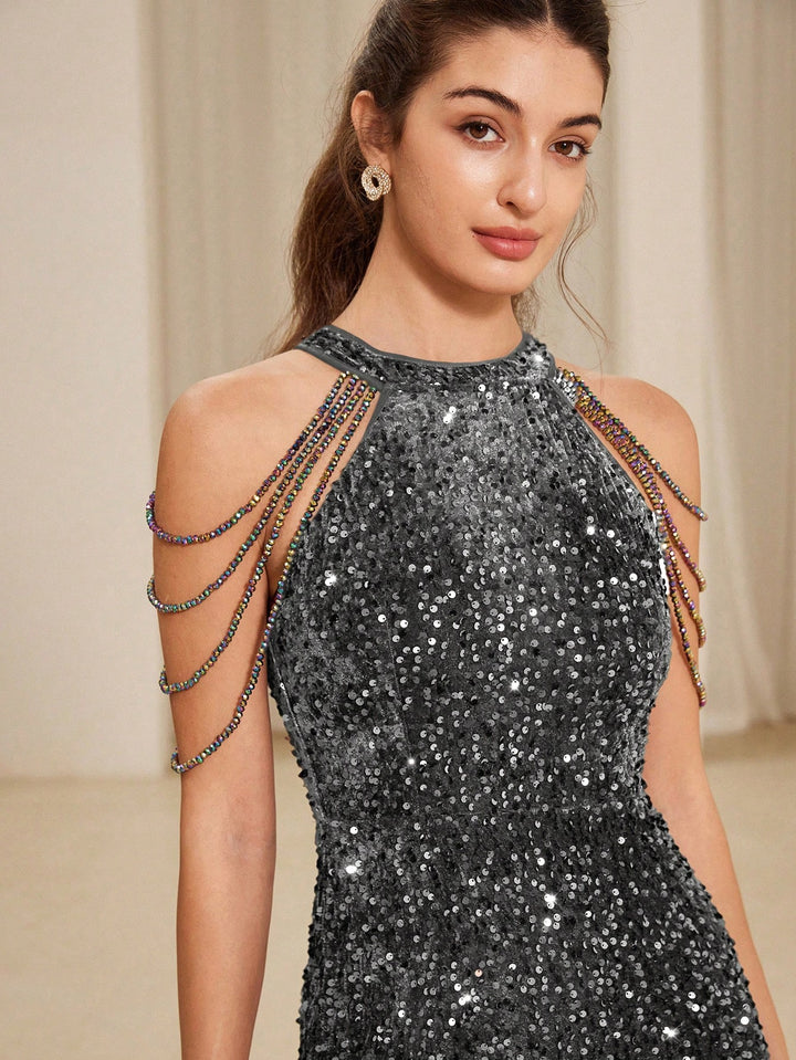 Rochie de ocazie SHEIN, gri