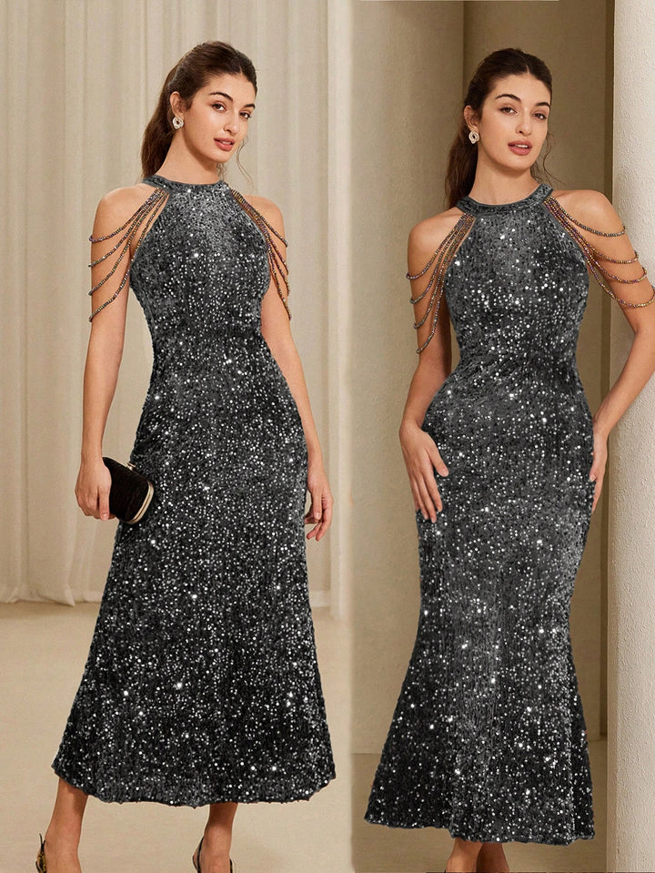 Rochie de ocazie SHEIN, gri