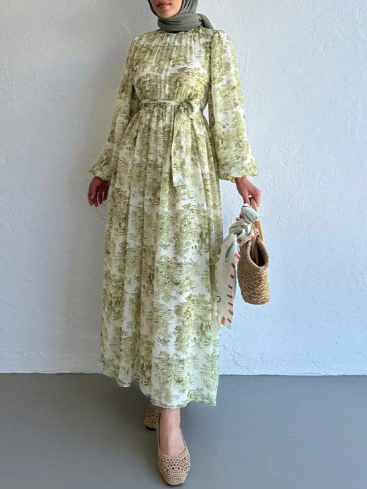 Set caftan și jalabiya SHEIN, verde