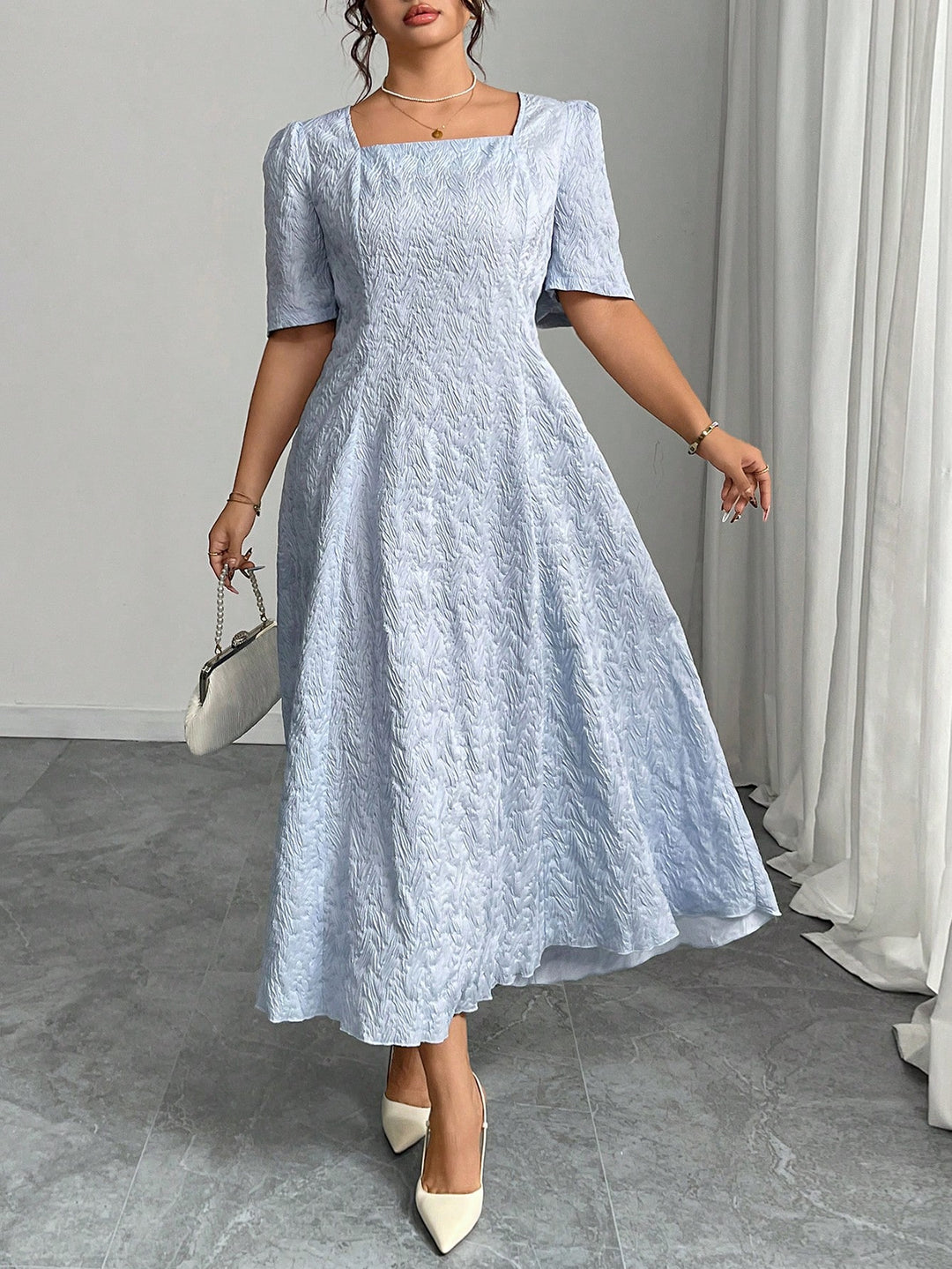 SHEIN maxi ruha, kék