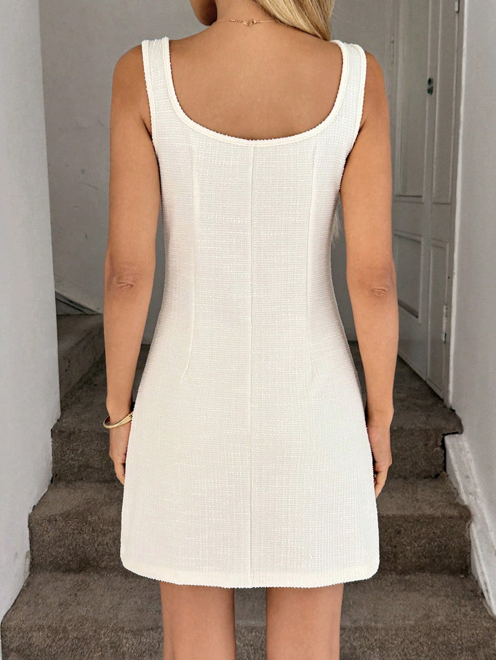Shein mini ruha, krém