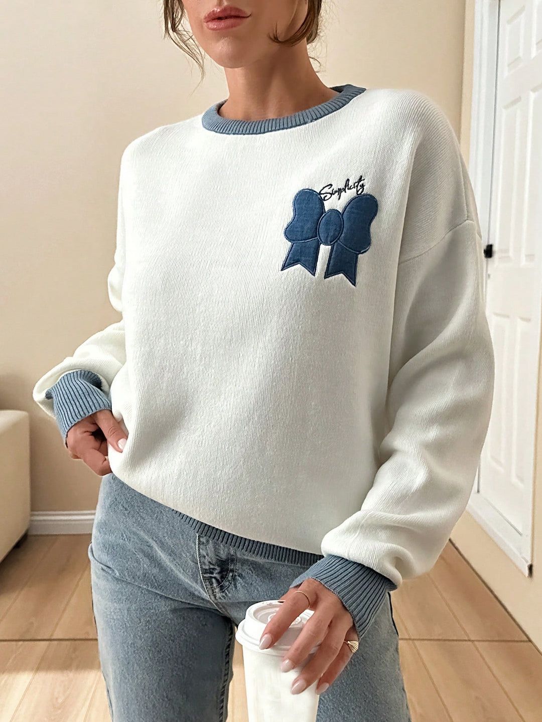 Pulover SHEIN, crem