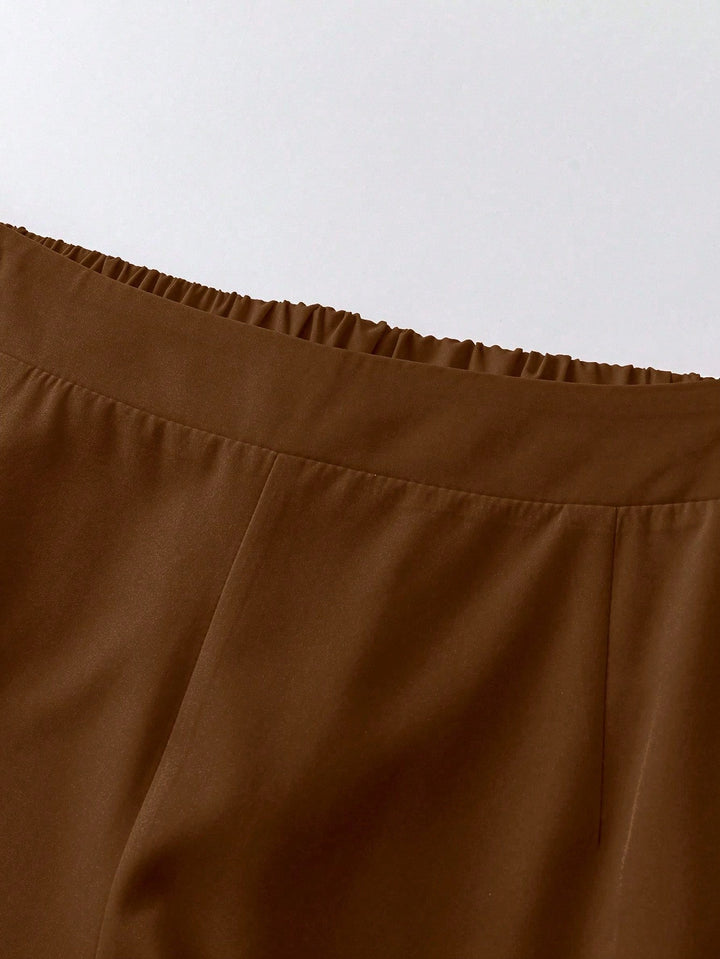 Pantaloni SHEIN, maro