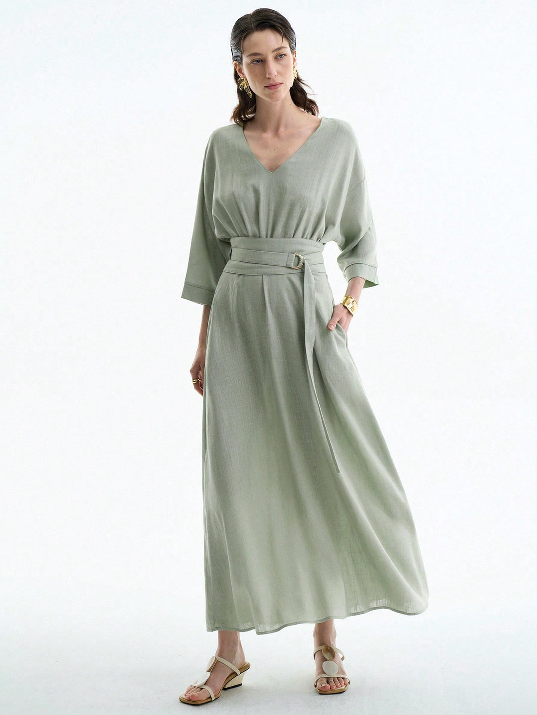 Rochie midi SHEIN, verde