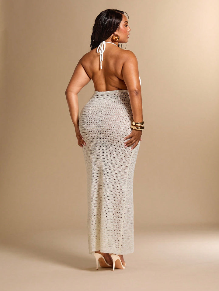 Rochie de plajă SHEIN, crem