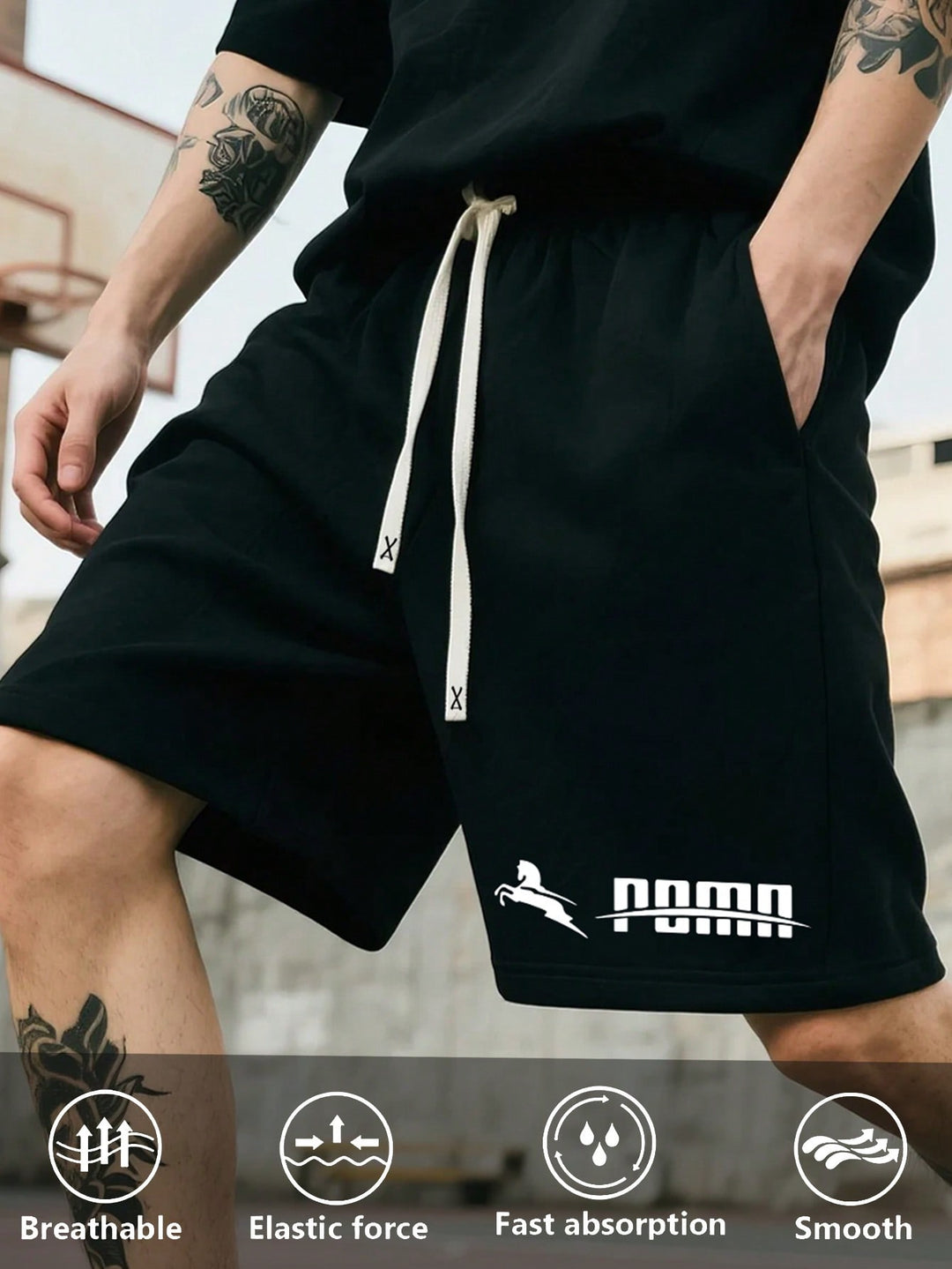 Pantaloni scurți SHEIN, negru