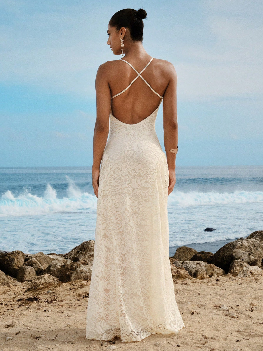 Rochie maxi SHEIN, crem