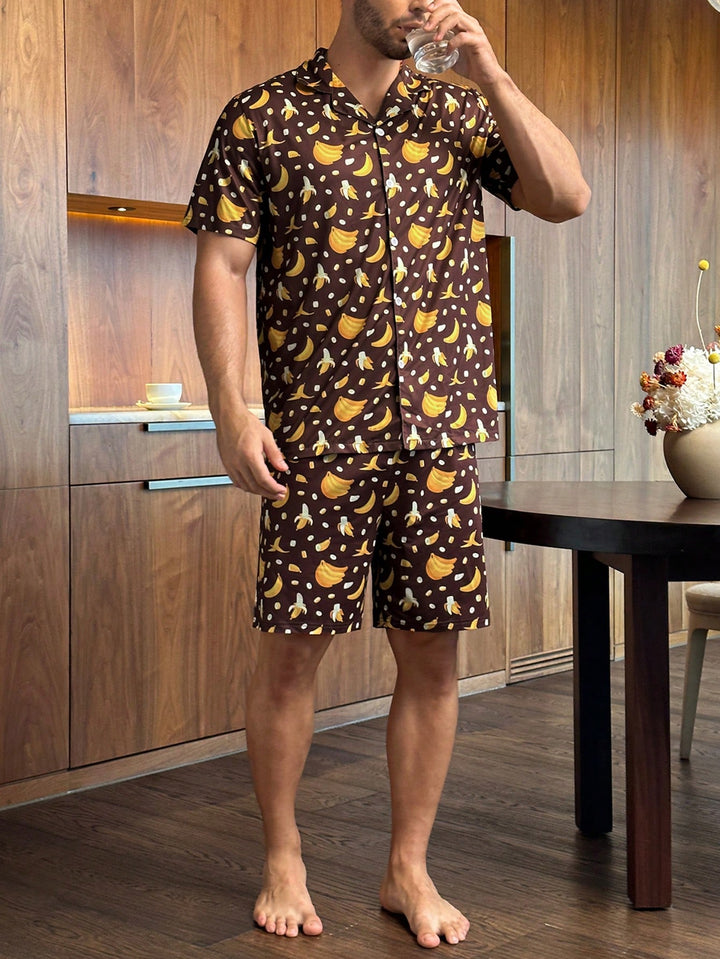 Compleu pijamale SHEIN, maro
