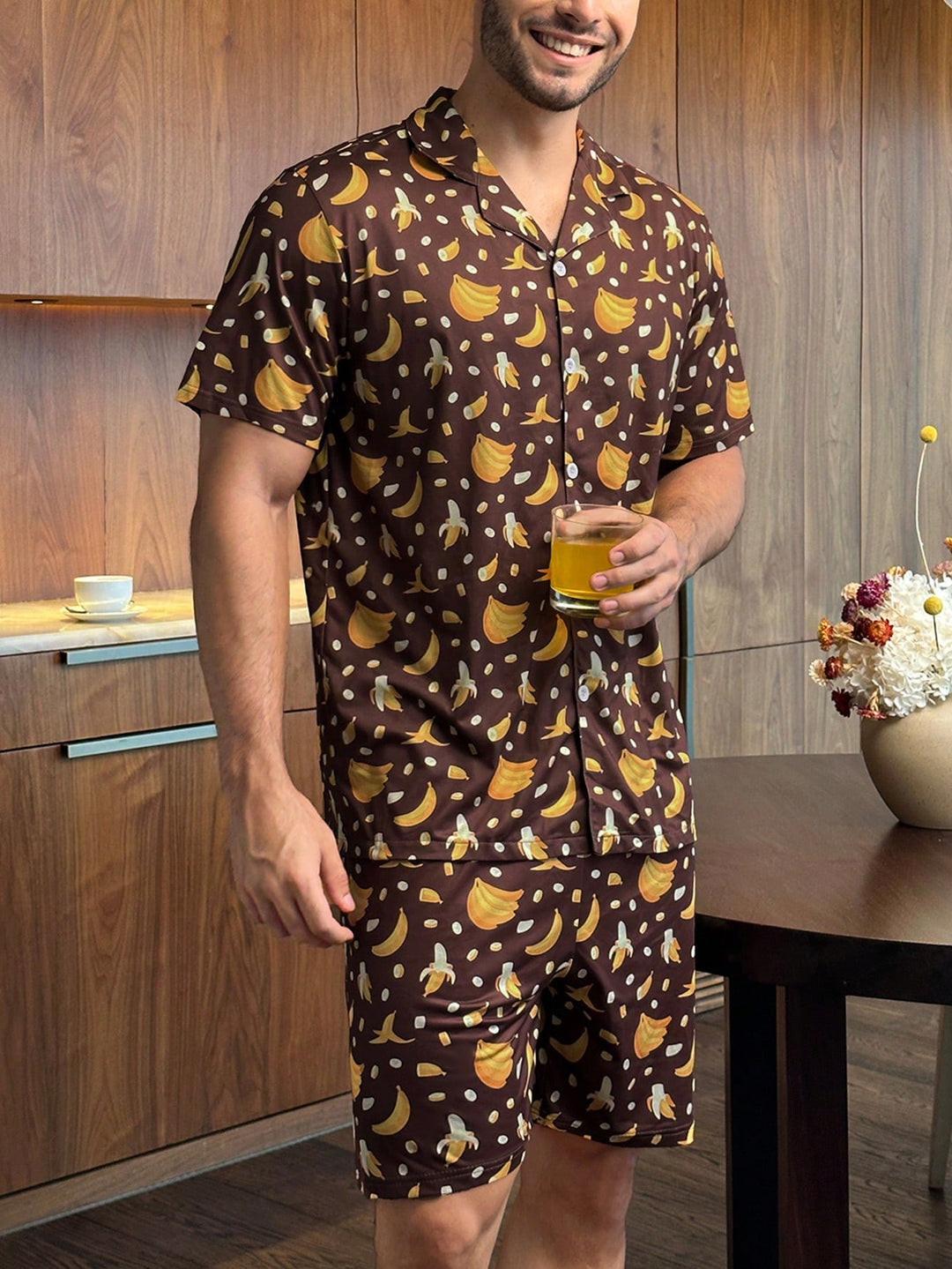 Compleu pijamale SHEIN, maro
