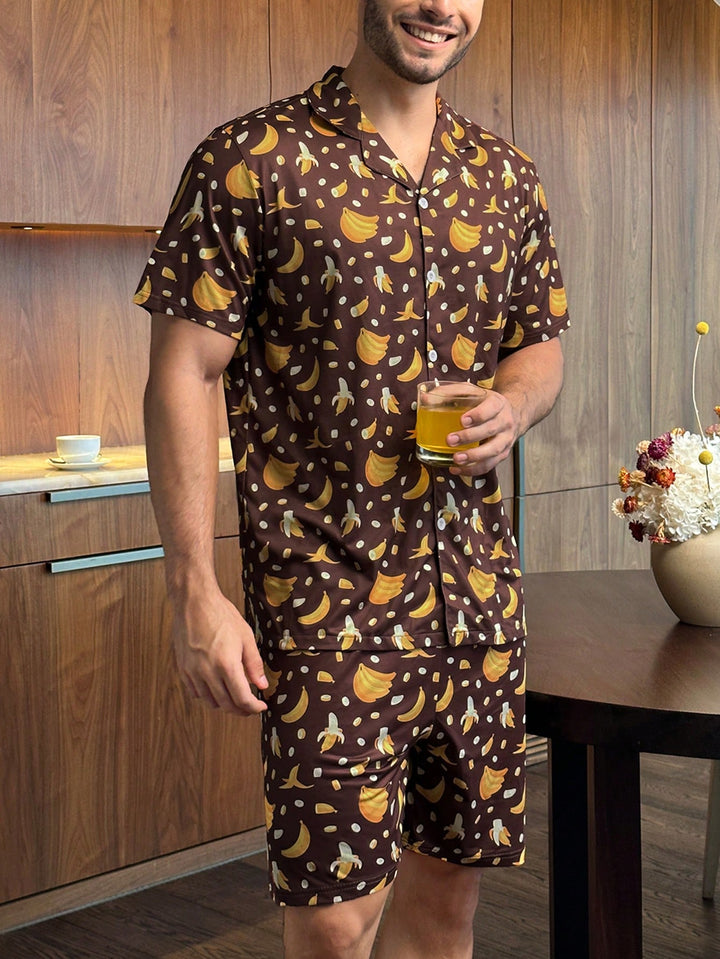 Compleu pijamale SHEIN, maro