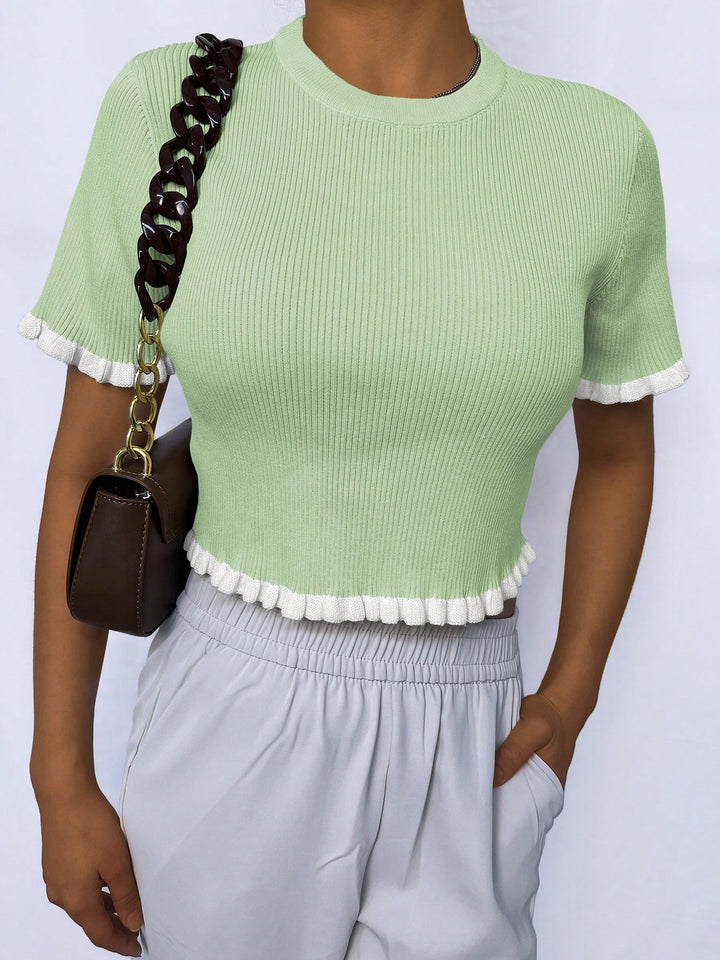 Pulover tricotat SHEIN, verde