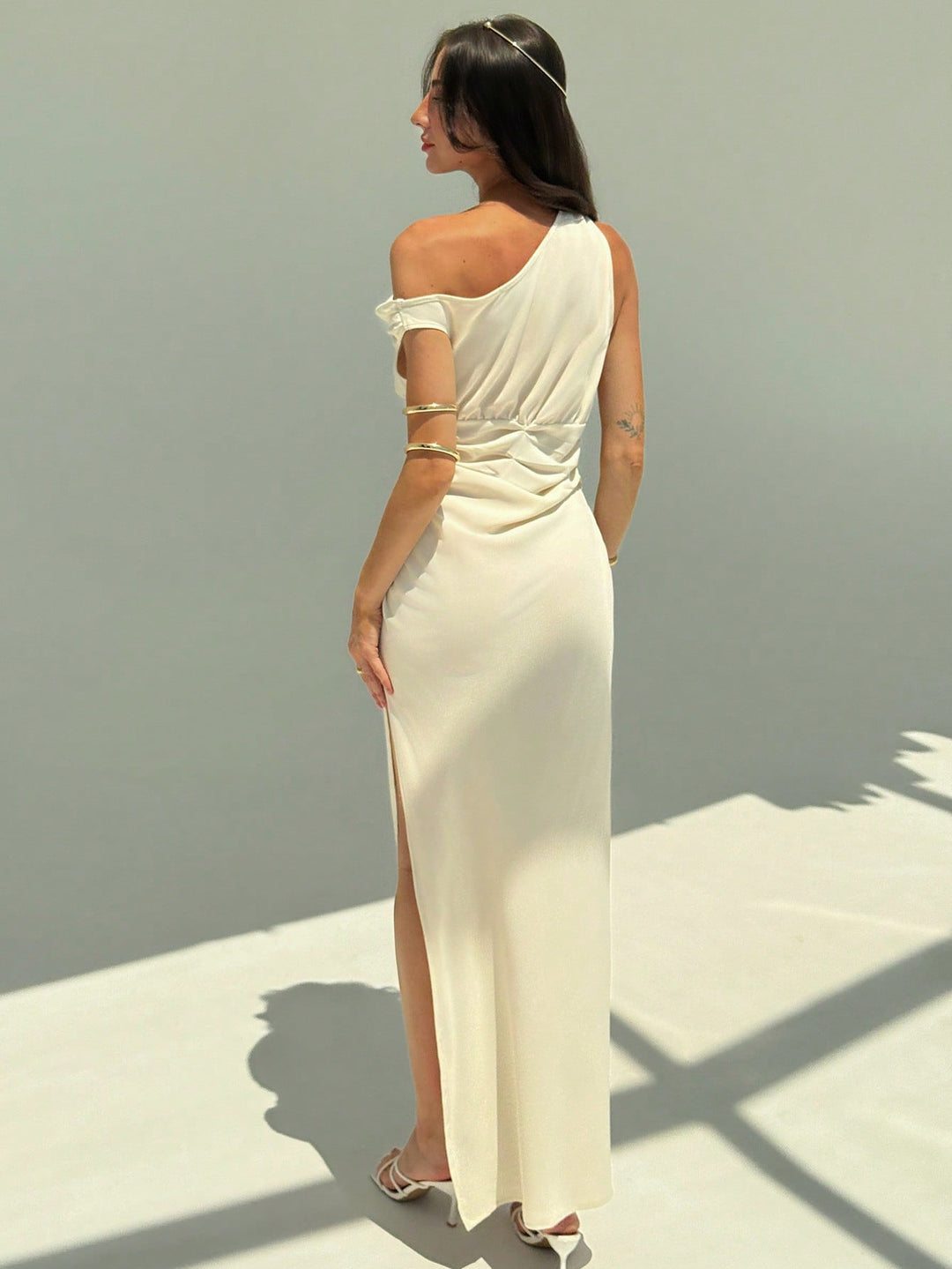 SHEIN maxi ruha, krémszínű
