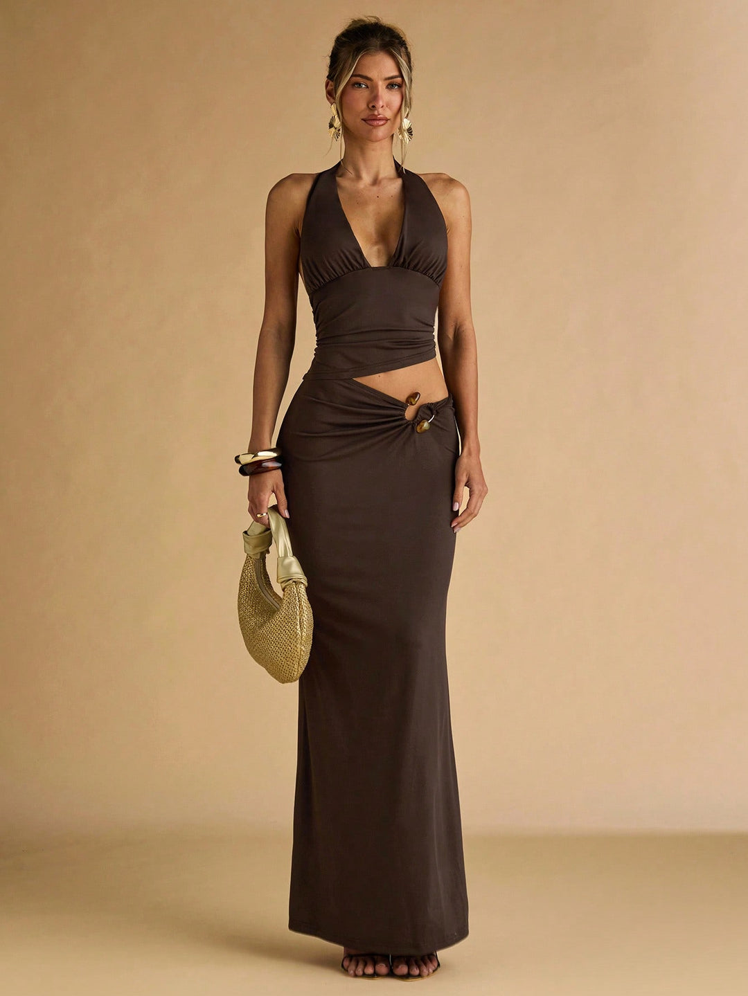 Rochie maxi SHEIN, maro