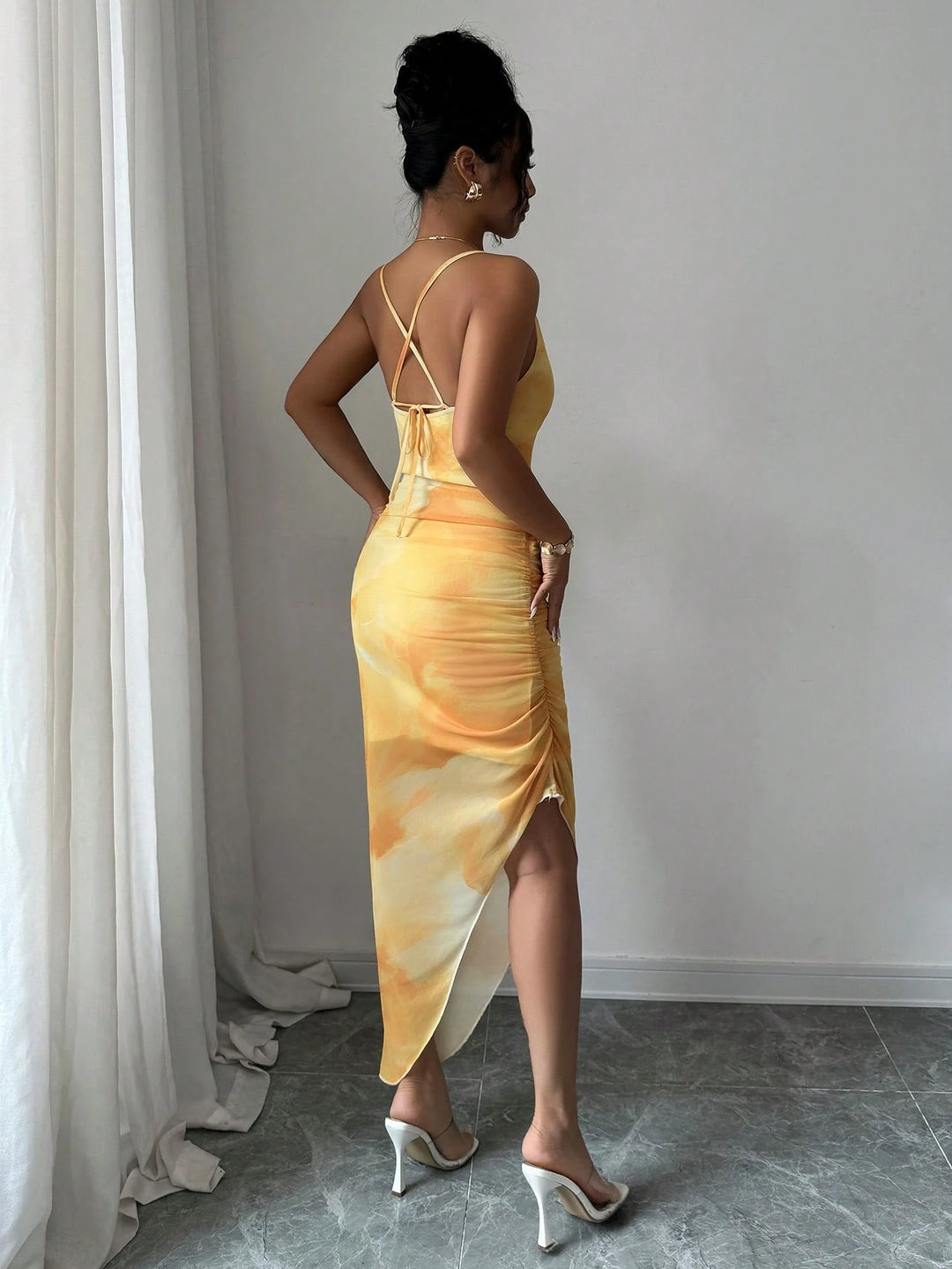 Rochie midi SHEIN, galben