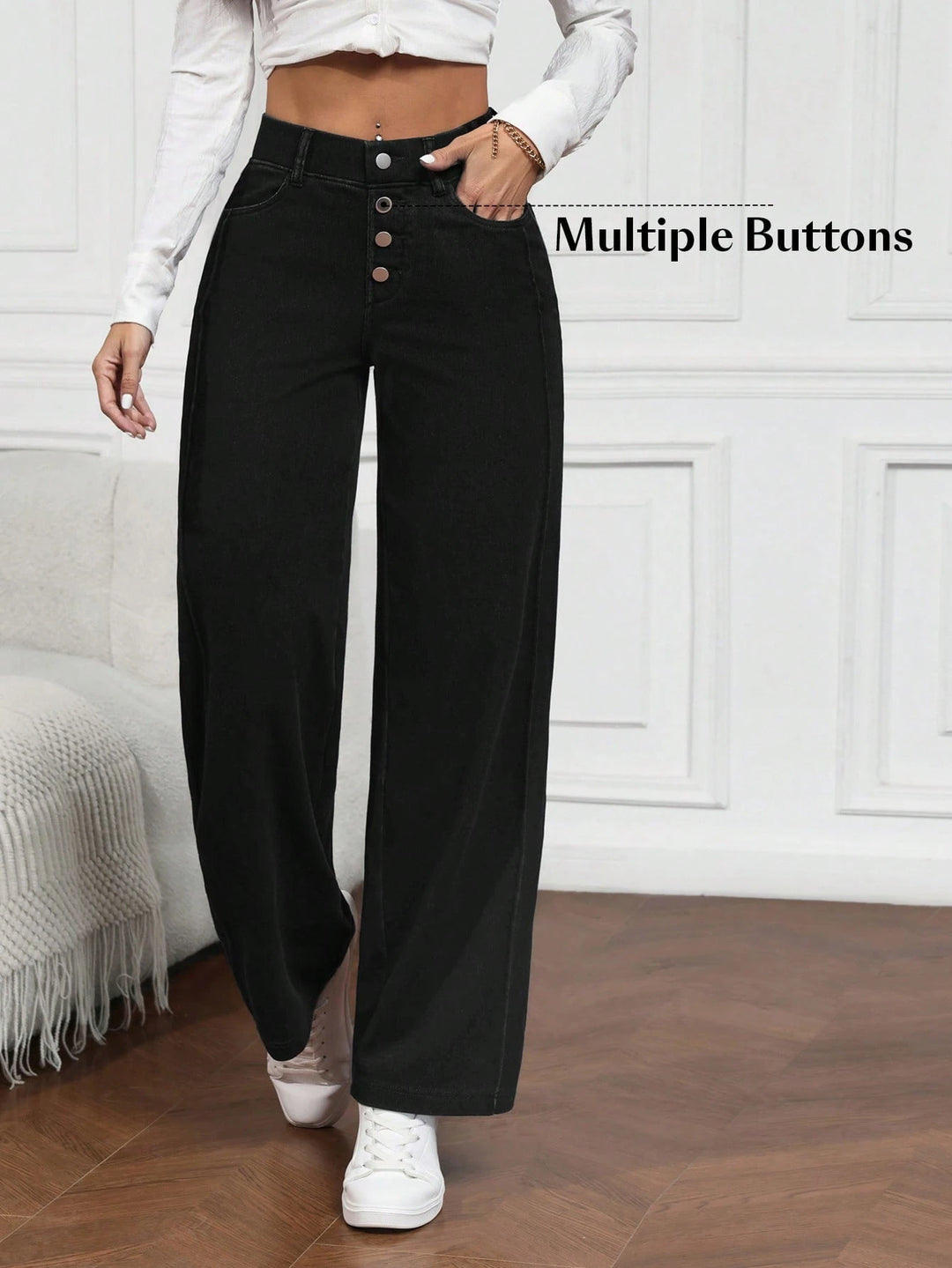 Pantaloni SHEIN, negru