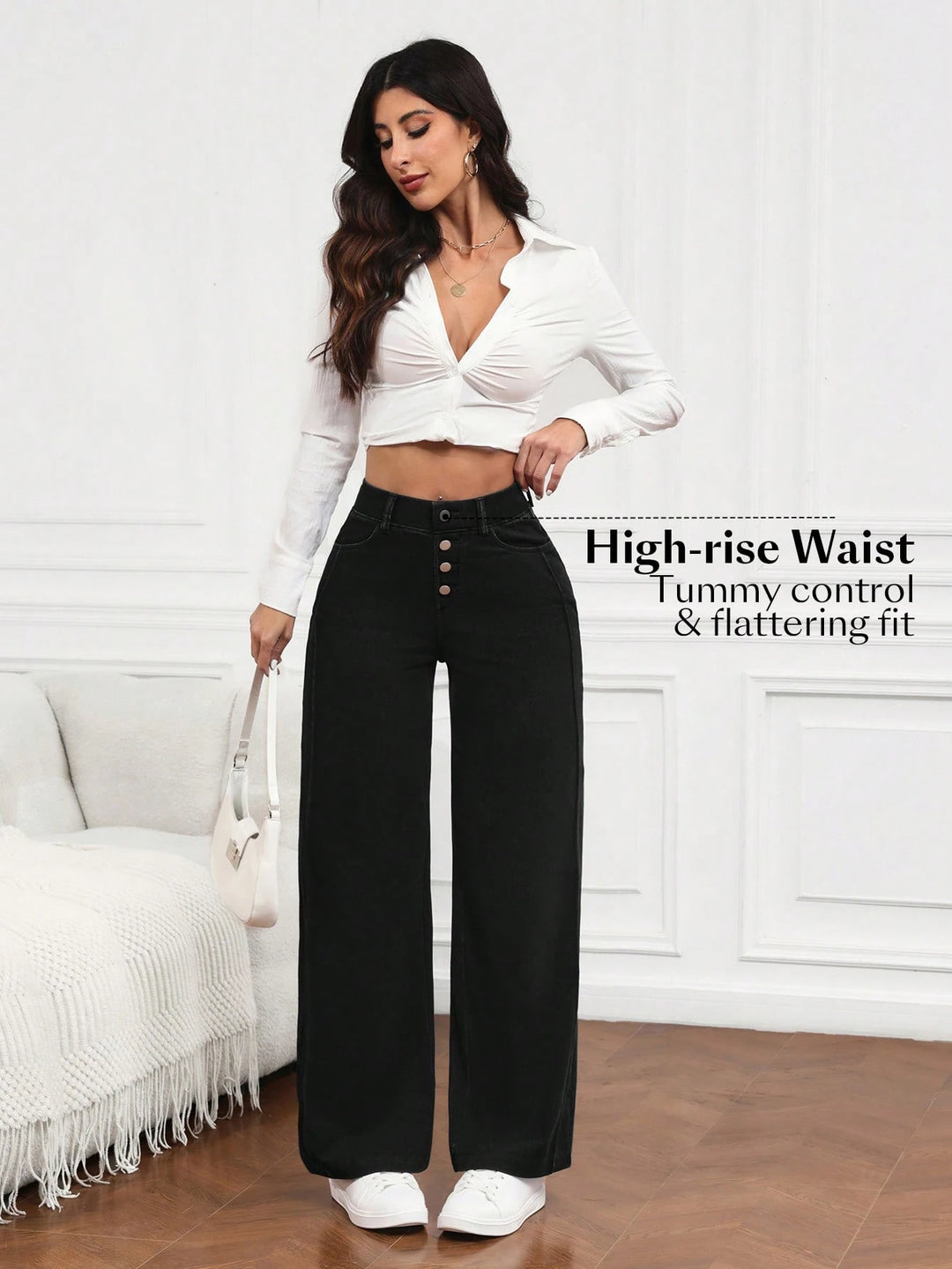 Pantaloni SHEIN, negru