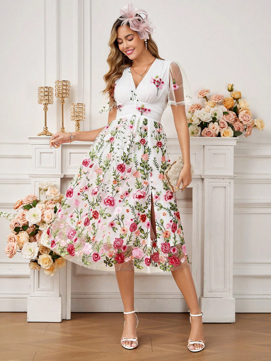 Rochie midi SHEIN, mix culori