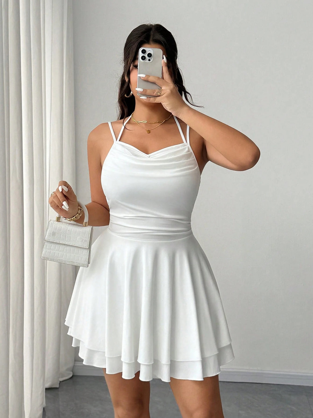 Rochie mini SHEIN, alb