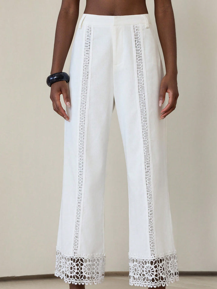 Pantaloni SHEIN, alb