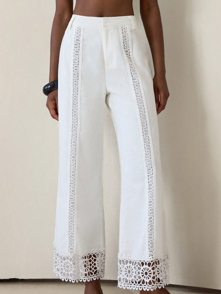 Pantaloni SHEIN, alb