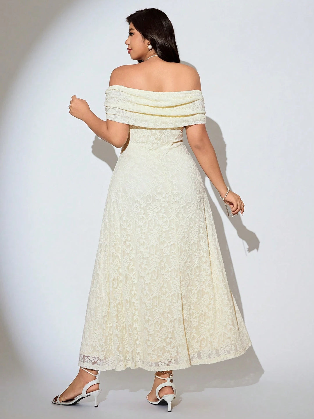 SHEIN maxi ruha, krémszínű