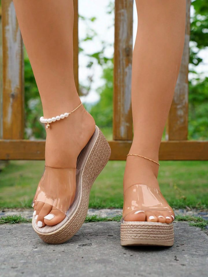 SHEIN platform szandál átlátszó felsőrésszel