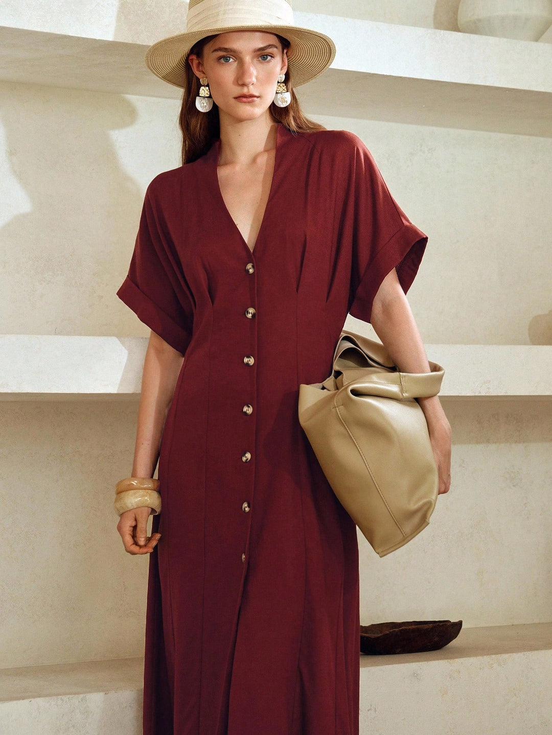Rochie maxi SHEIN, vișiniu