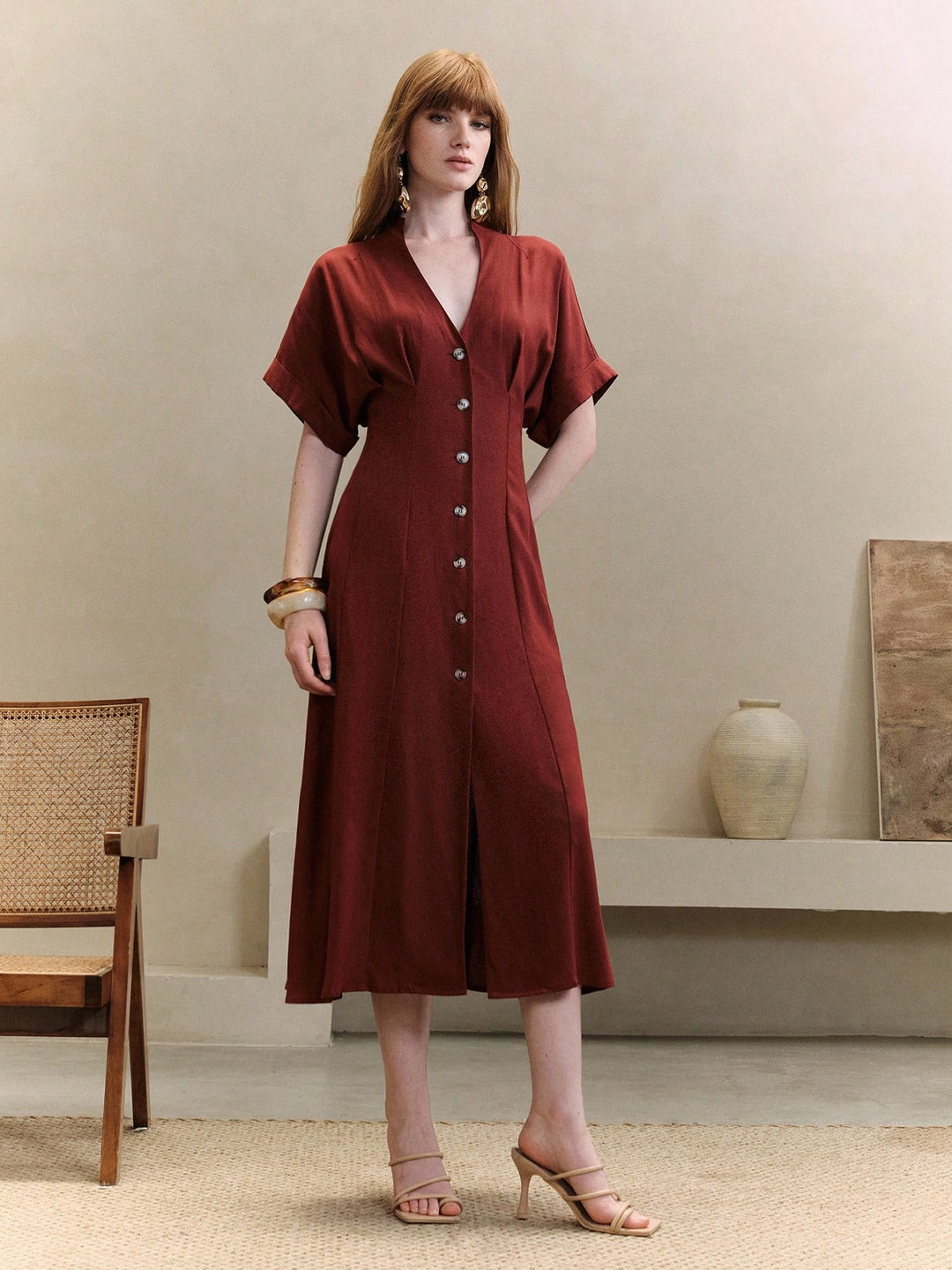 Rochie maxi SHEIN, vișiniu