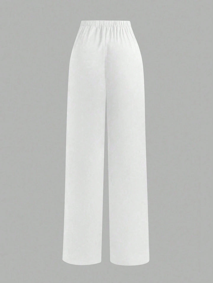 Pantaloni SHEIN, alb