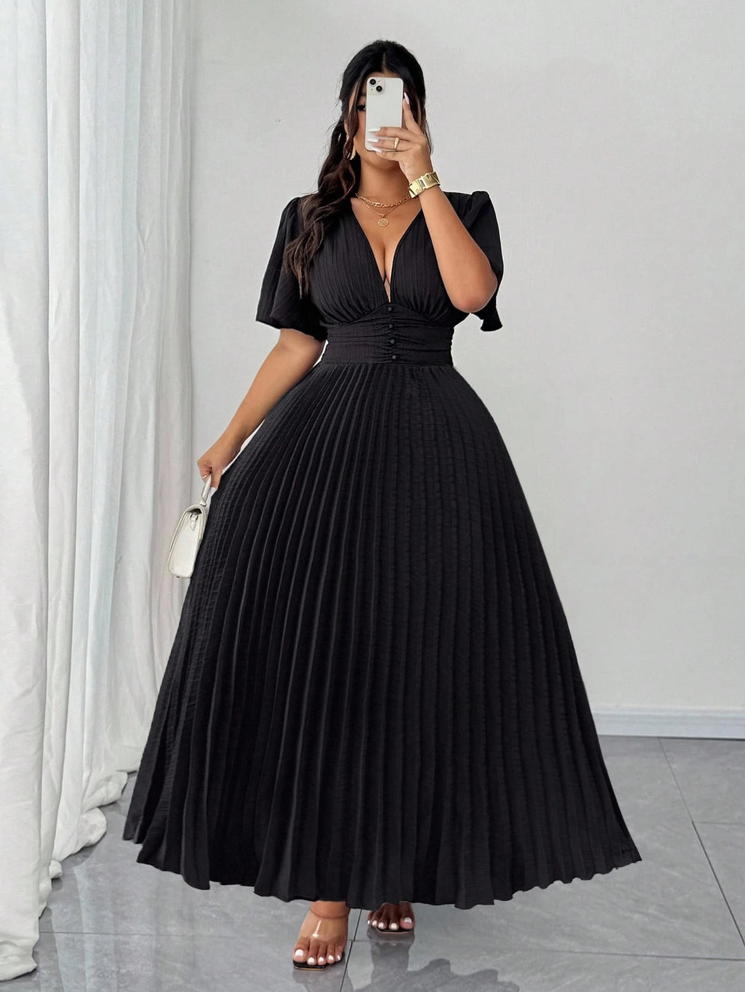 SHEIN maxi ruha, fekete