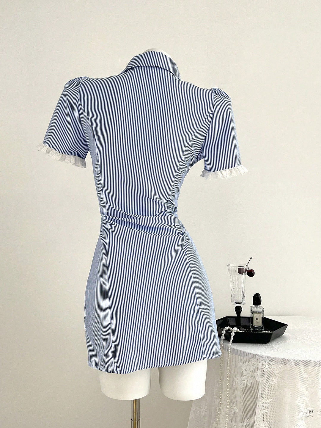 Rochie tip cămașă SHEIN, albastru