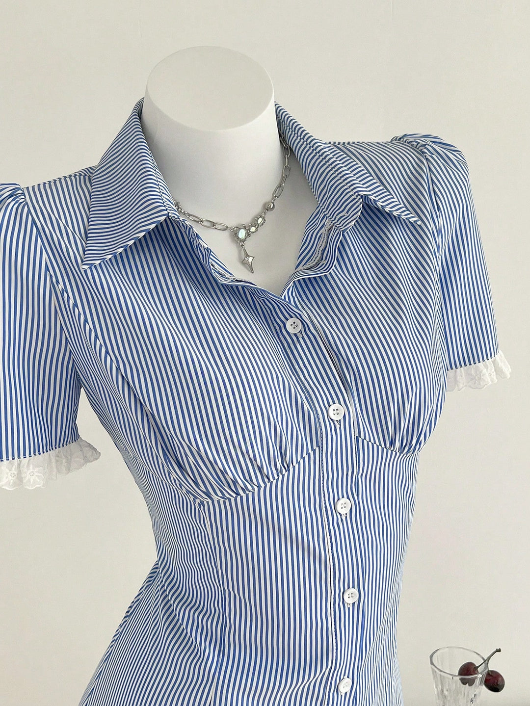 Rochie tip cămașă SHEIN, albastru