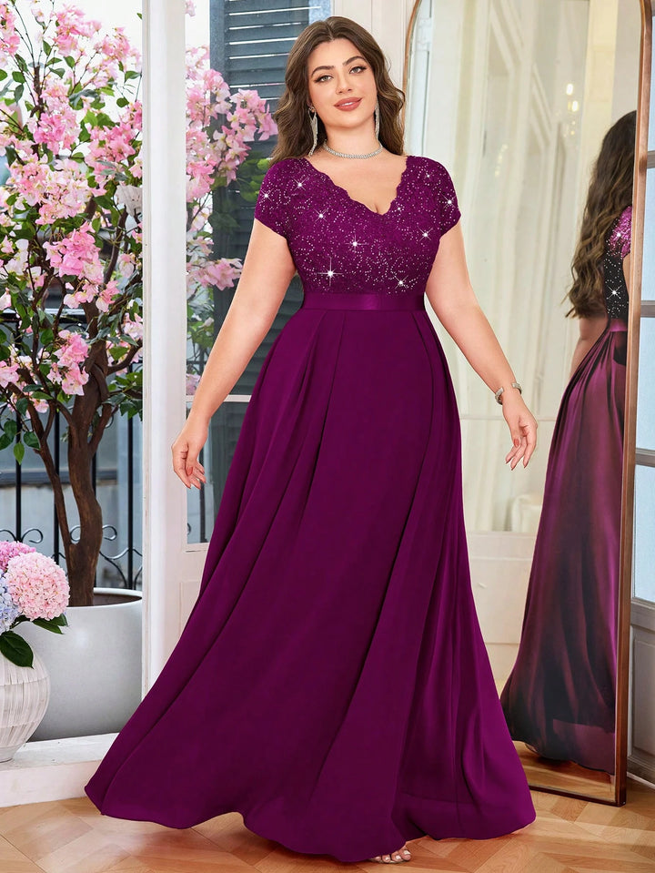 Rochie de ocazie damă SHEIN, mov, mărimea 1XL