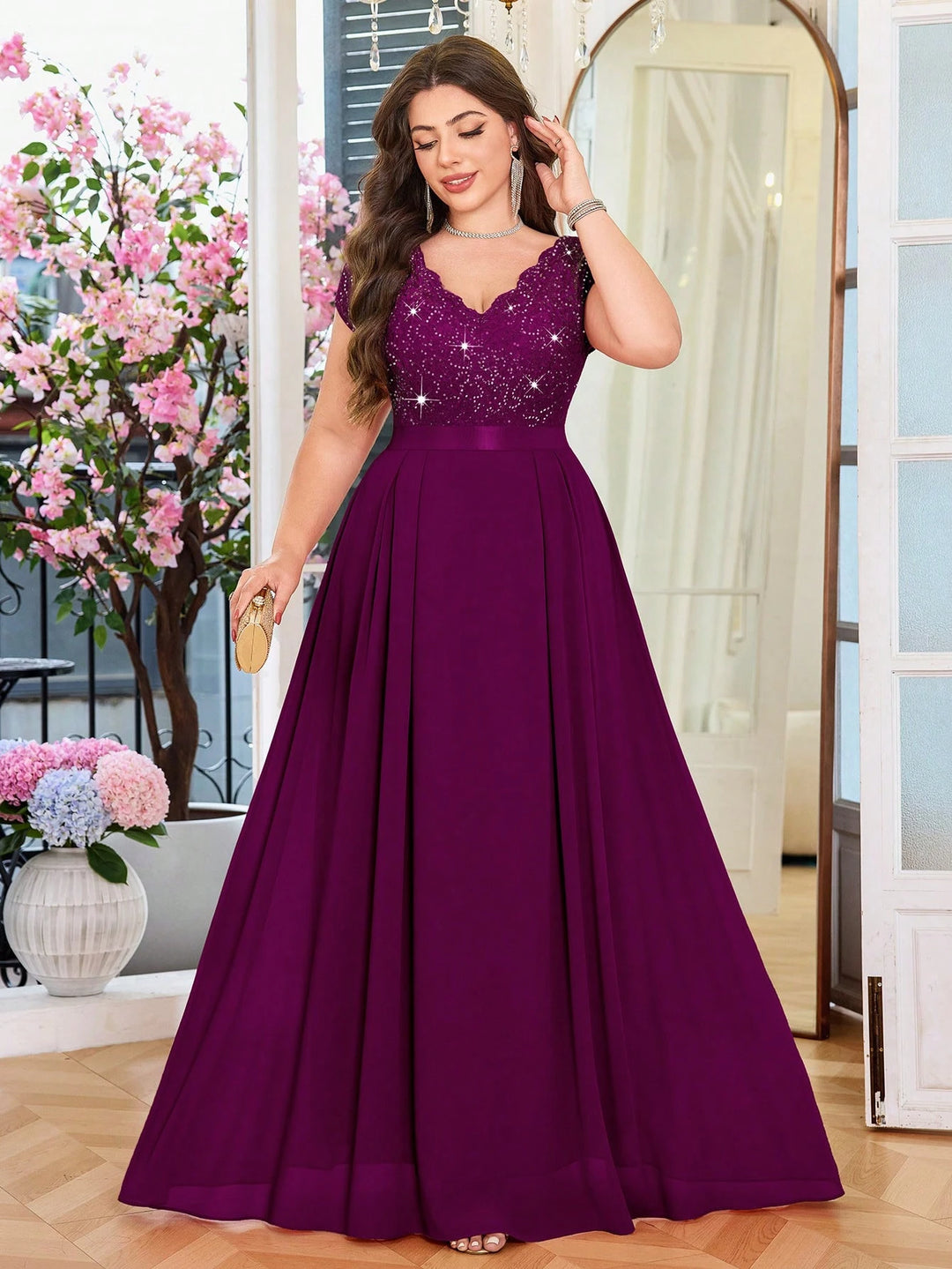 Rochie de ocazie damă SHEIN, mov, mărimea 1XL