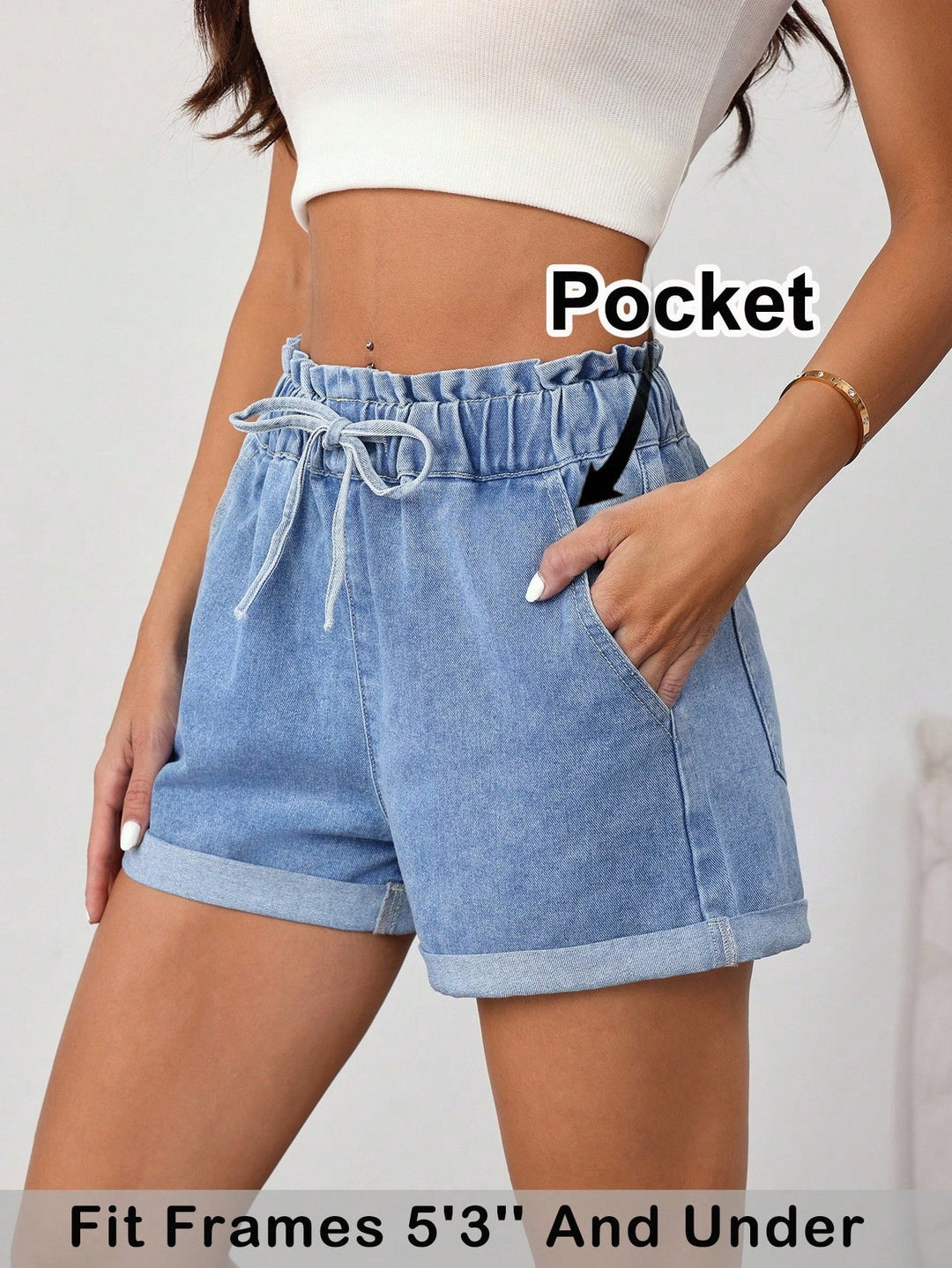 Pantaloni scurți SHEIN, albastru