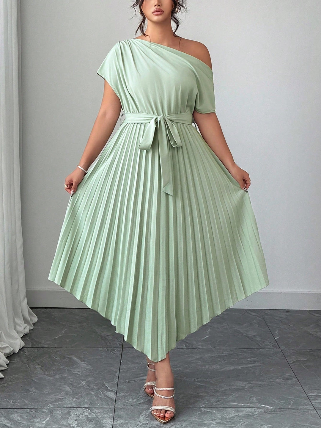 Rochie midi Shein Curve+, verde