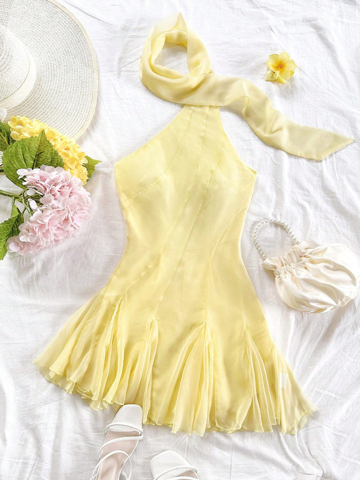 SHEIN mini ruha, sárga